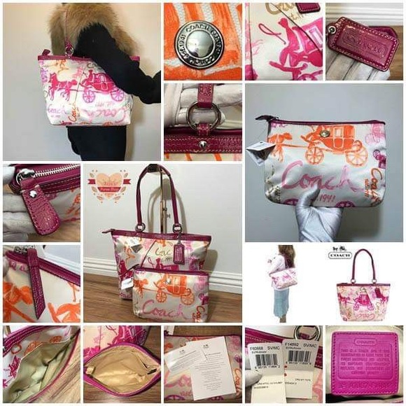 🌸Coach Signature Bag & Matching Pouch🌸 - Picture 7 of 8